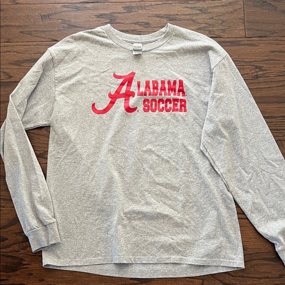 Gray Alabama Soccer Long Sleeve Shirt